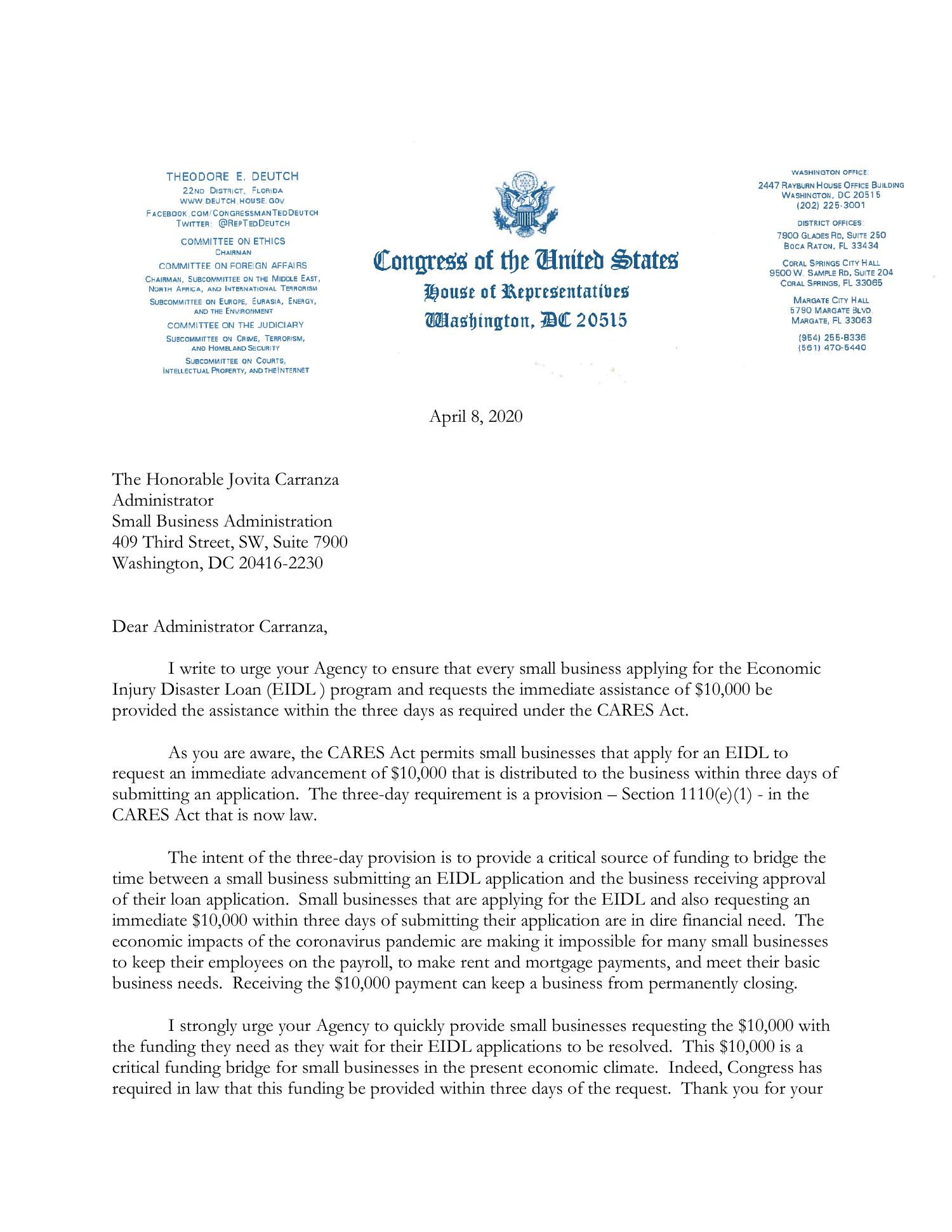 Democrats Letters to SBA RE EIDL-PPP 4-2-2020.pdf | DocDroid