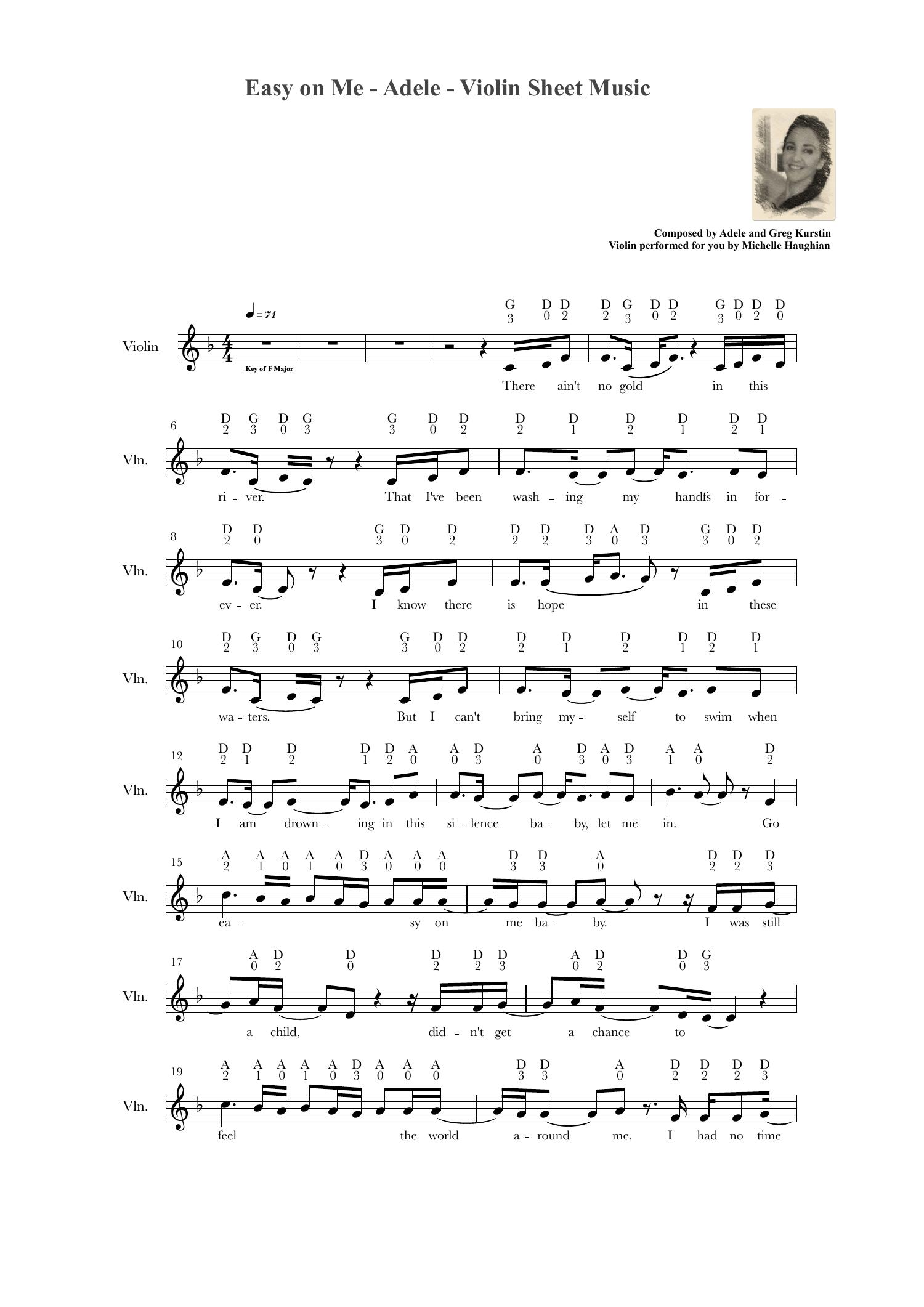 Easy on Me - Adele - Violin Sheet Music.pdf