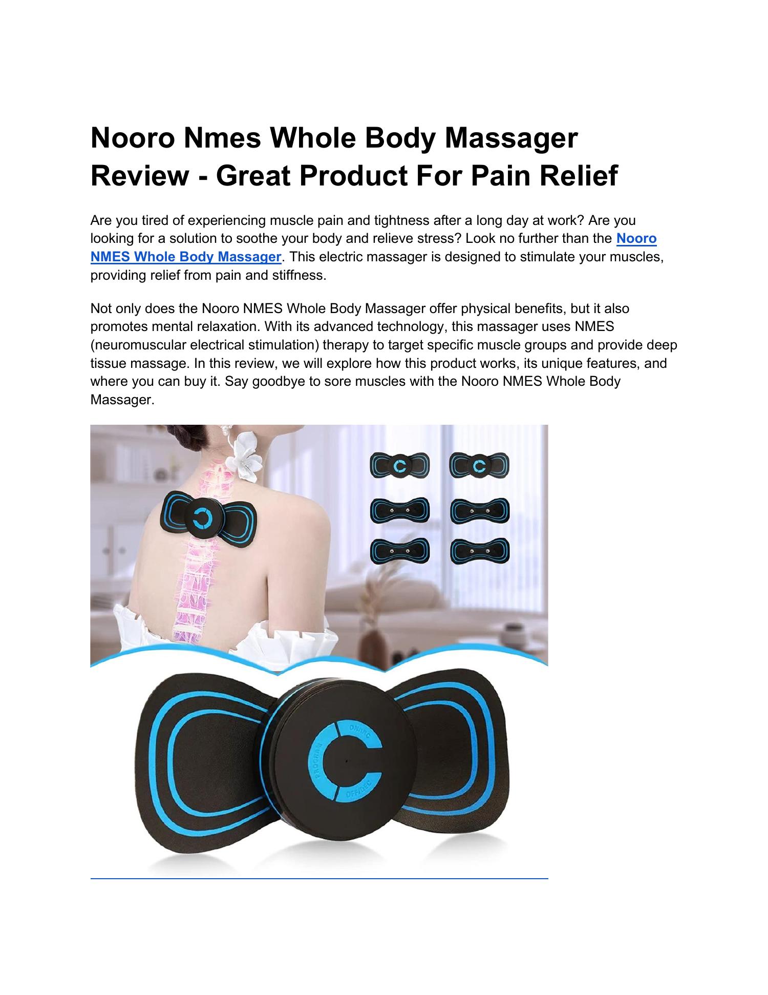 Nooro Whole Body Massager in 2023  Body massage, Muscle atrophy,  Personalized workout plan