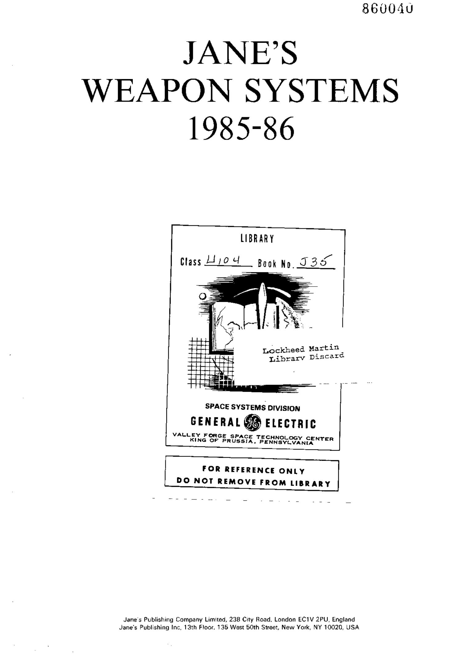 Janes Weapons Systems 1985-1986.pdf | DocDroid