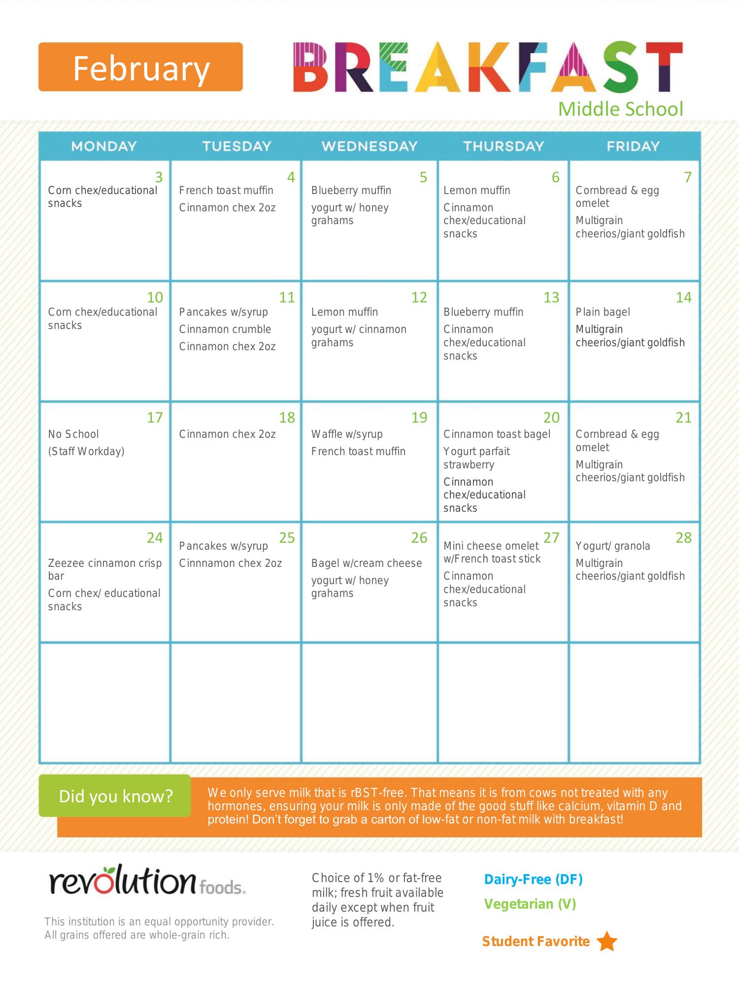 February Menus Middle School.pptx | DocDroid