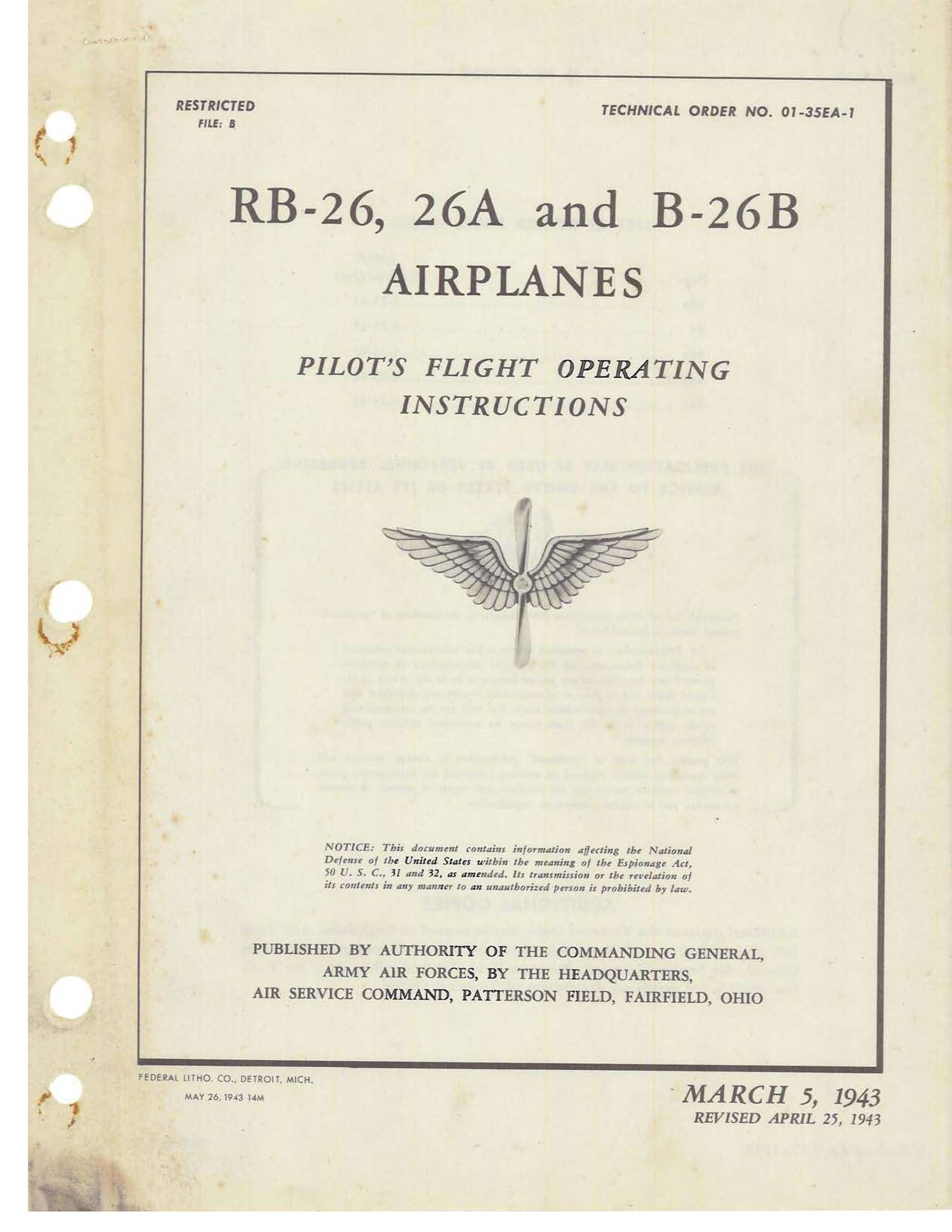 Martin RB-26A And B-26B Pilots Operating Instructions.pdf | DocDroid