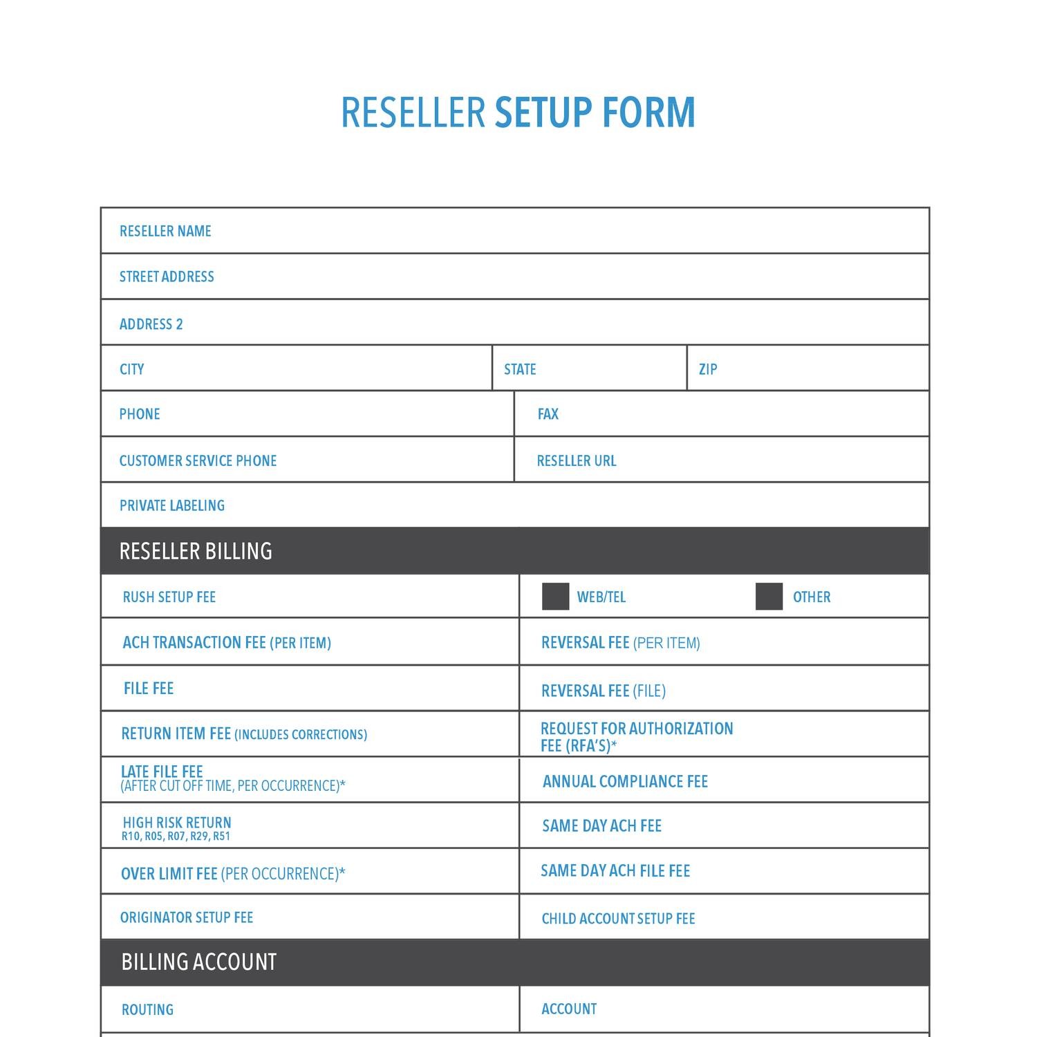 ACH Reseller Setup Form pdf DocDroid