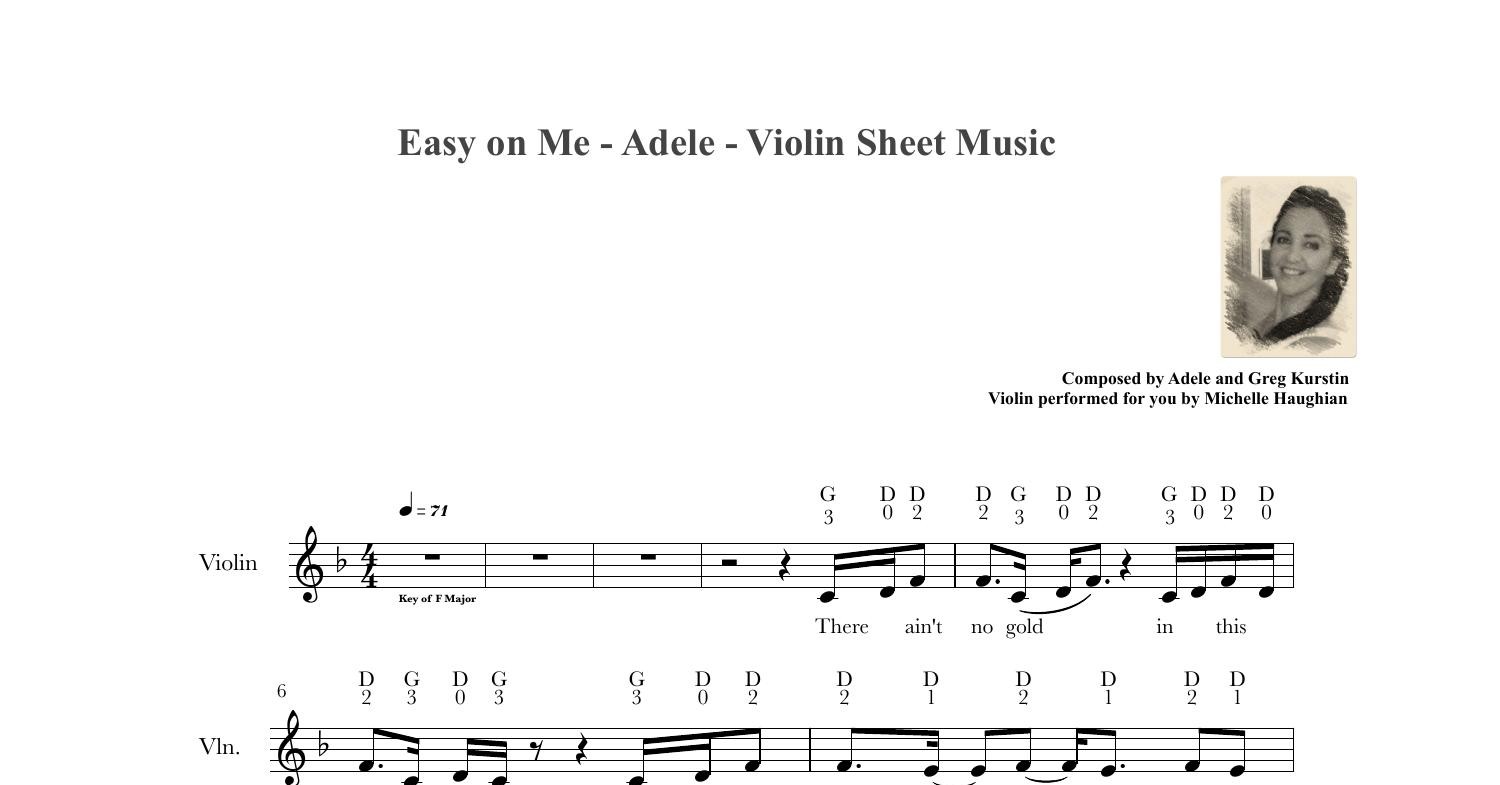 Easy on Me - Adele - Violin Sheet Music.pdf