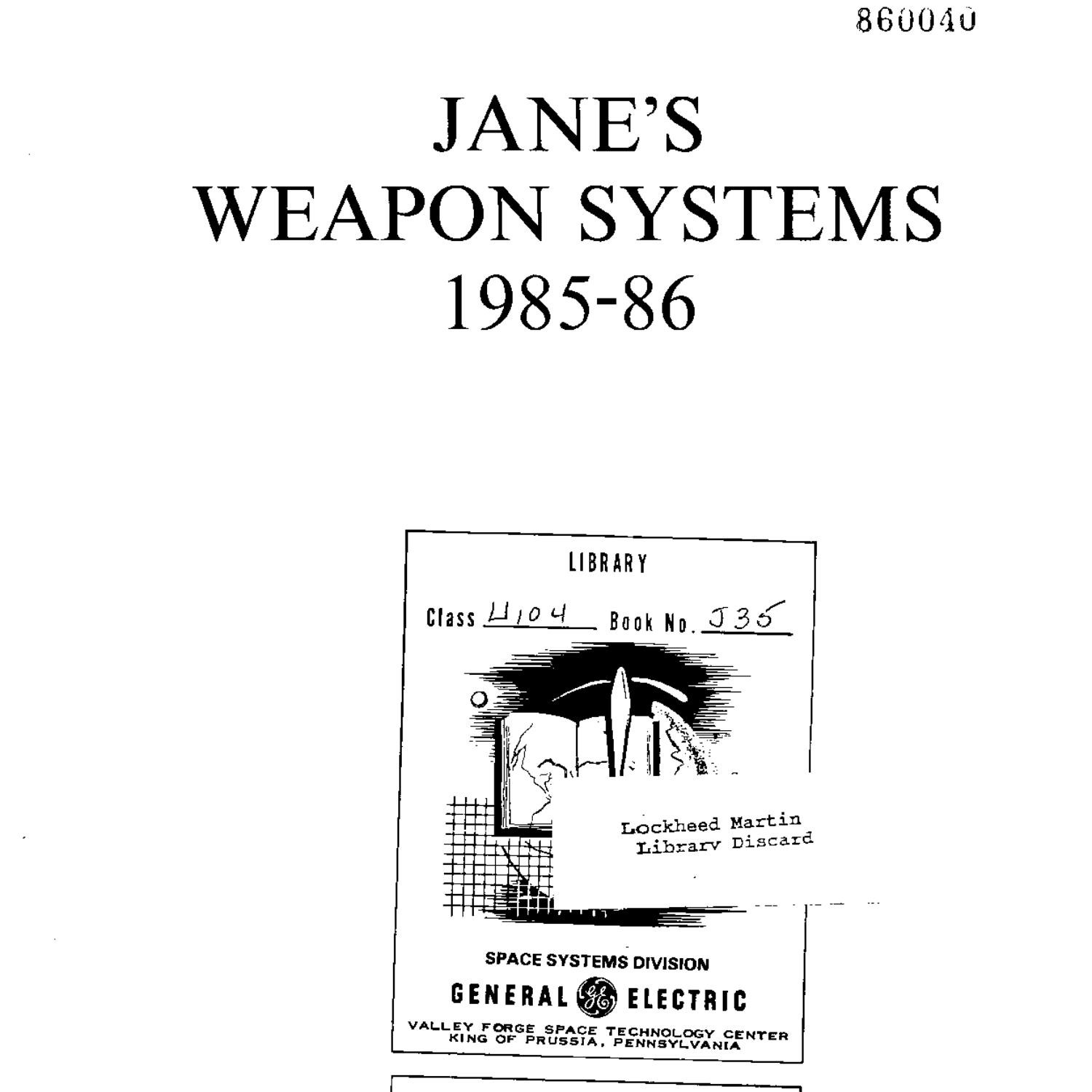 Janes Weapons Systems 1985-1986.pdf | DocDroid
