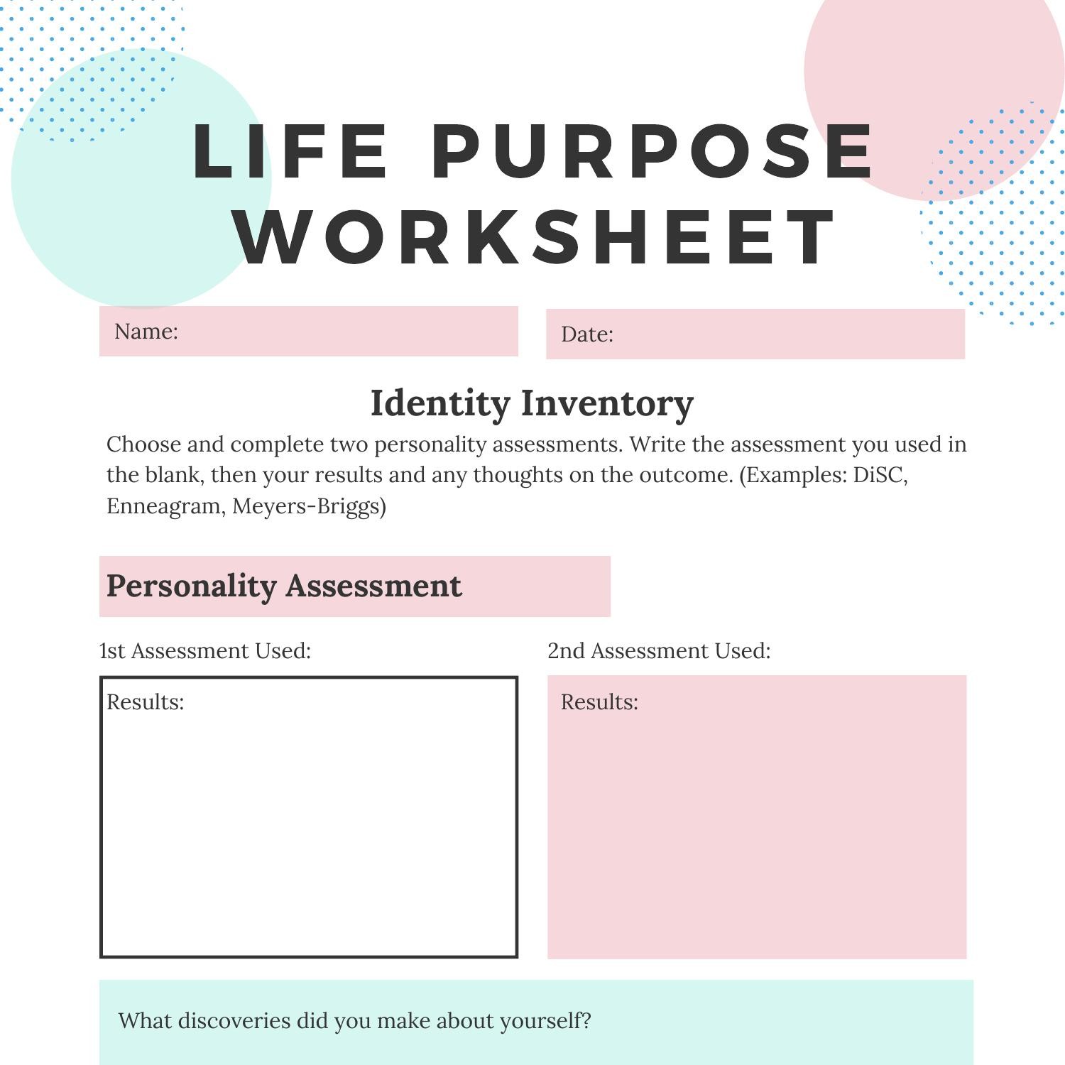 Life Purpose Worksheet 10 2018 pdf DocDroid