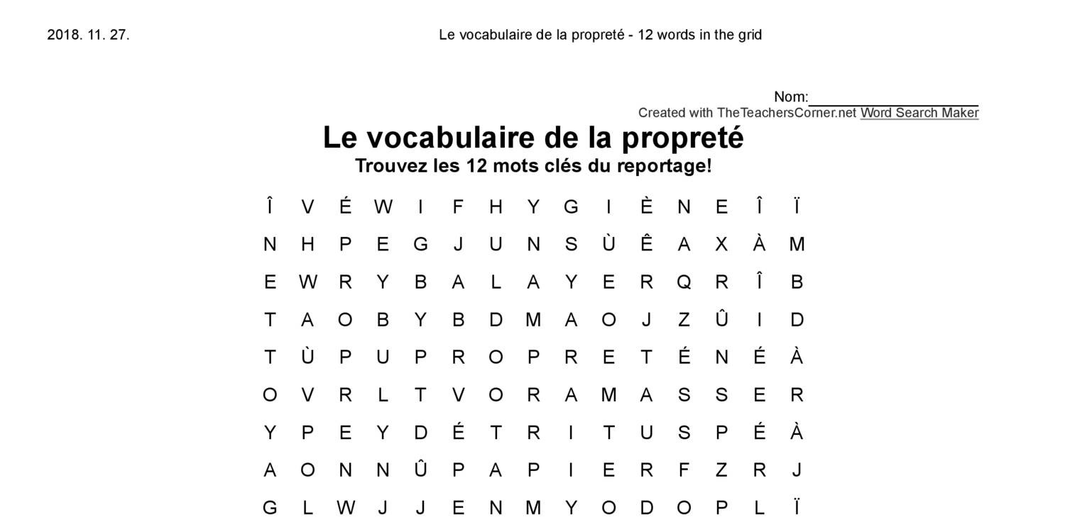 Le Vocabulaire De La Proprete Pdf Docdroid