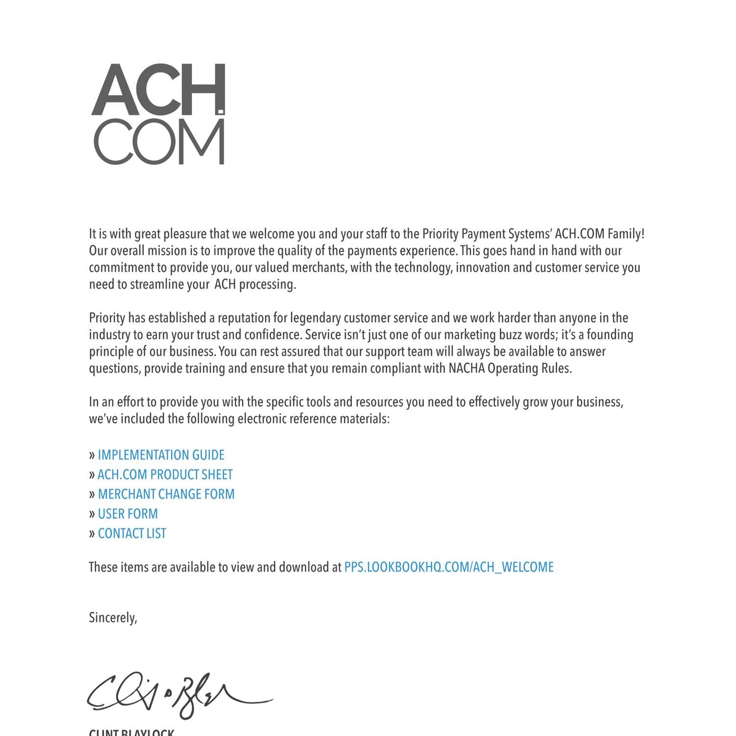 ACH Welcome Letter.pdf | DocDroid