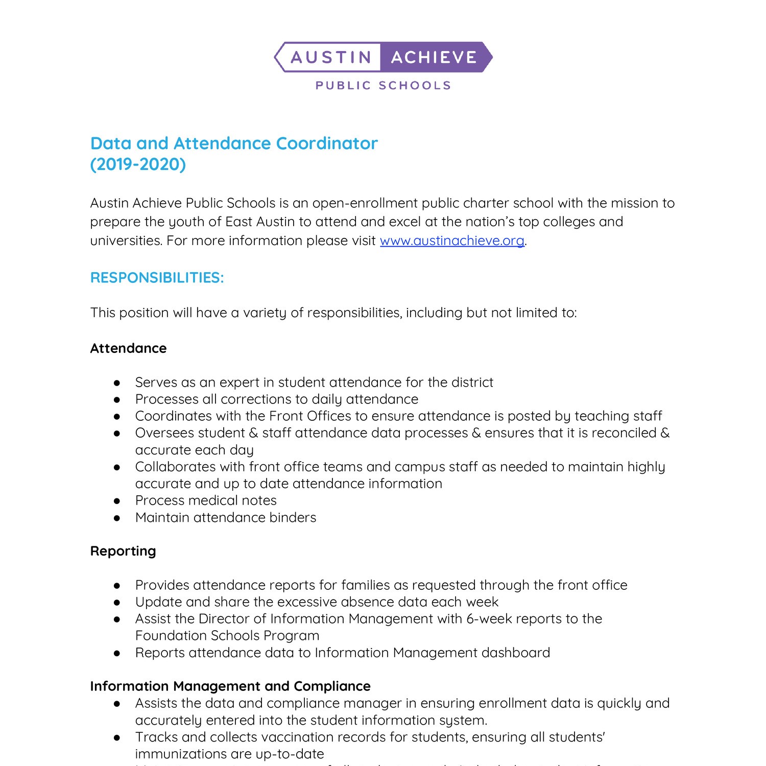 Data And Attendance Coordinator Job Description 1 pdf DocDroid