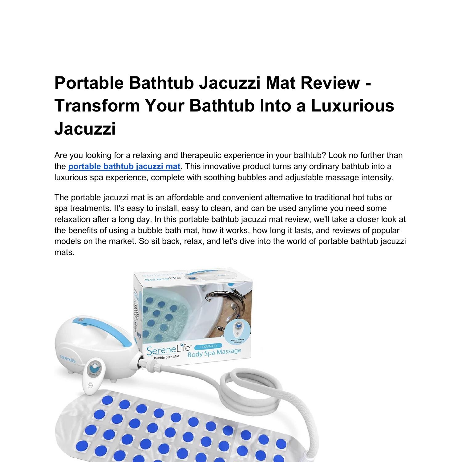 Portable Bathtub Jacuzzi Mat Review